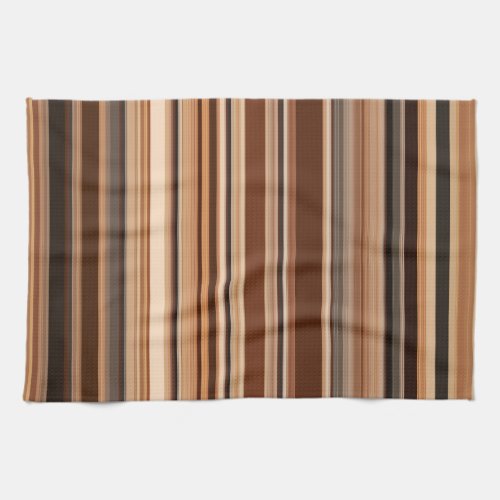 Brown Striped Pattern Kitchen Towel