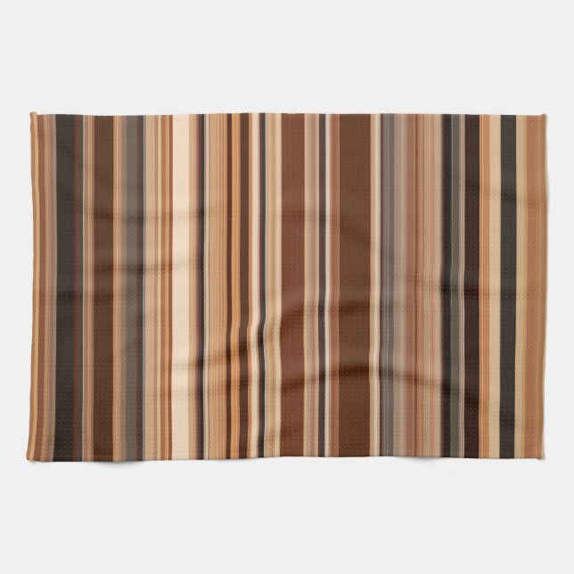 Brown Striped Pattern Kitchen Towel (Horizontal)