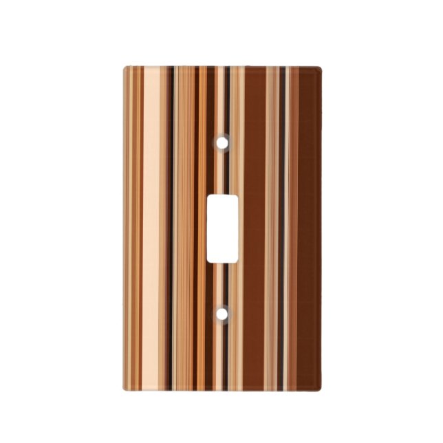 Brown Striped Pattern  Light Switch Cover (Front)