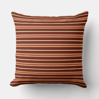 Brown Striped Pattern Throw Pillow