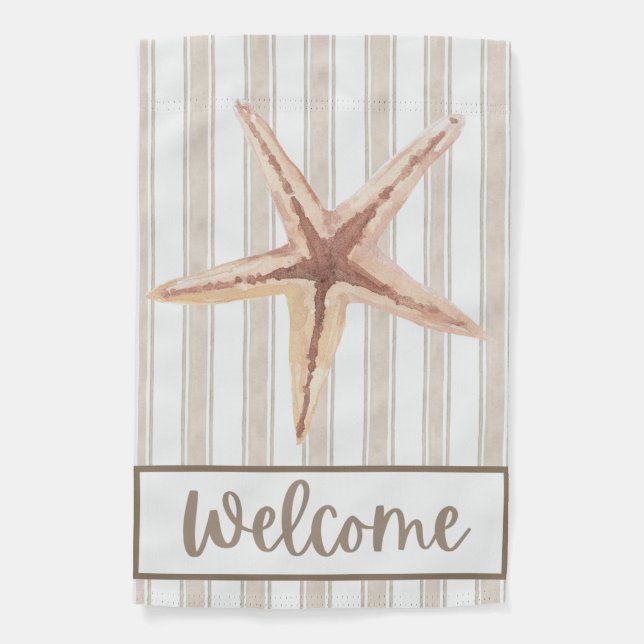 Brown Striped Starfish Garden Flag (Front)