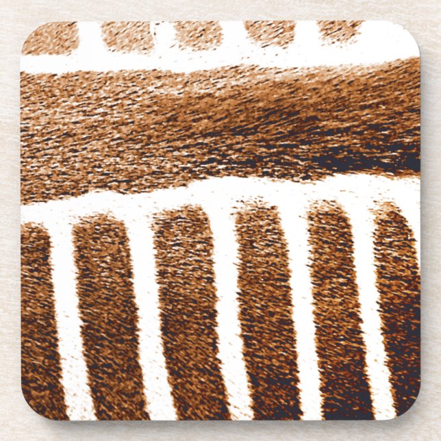 Brown Stripes_ Beverage Coaster (Front)