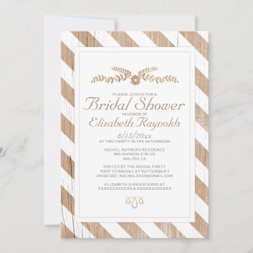 Brown Stripes Bridal Shower Invitations