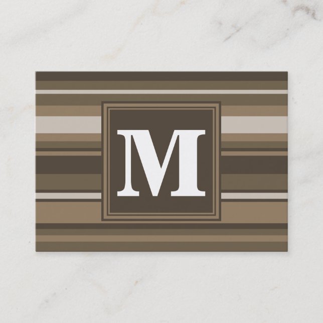 Brown stripes business card (Front)