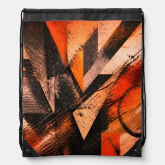 Brown Stripes Of Color On a Fashionable Wedding Drawstring Bag