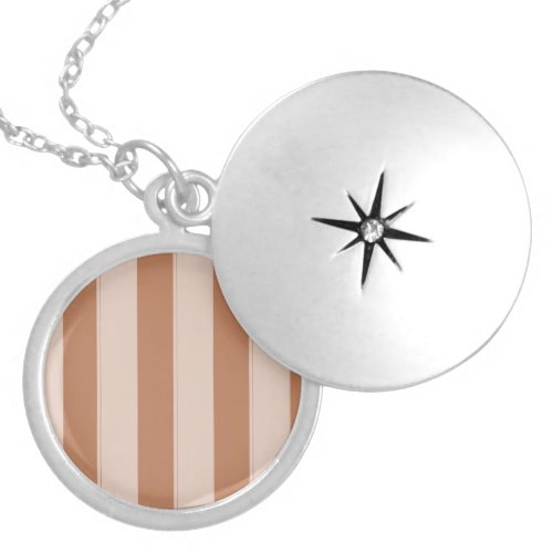 Brown stripes on locket necklace