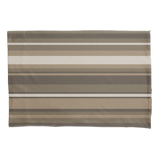 Brown stripes pillowcase (Front)