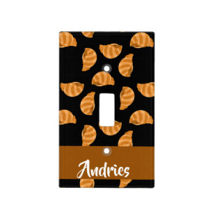 Brown stripes sea shells pattern light switch cover