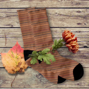 Brown Stripes Socks by Gingezel at Zazzle