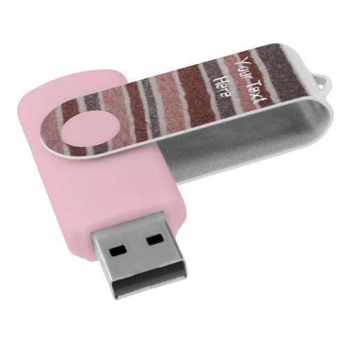 brown stripes vintage style fun knitted flash drive