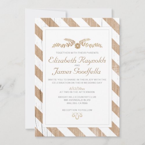 Brown Stripes Wedding Invitations