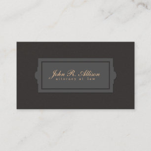 Brown Suede Look Attorney Plaque Style Business Card