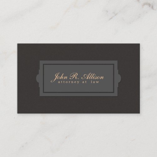 Brown Suede Look Attorney Plaque Style Business Card