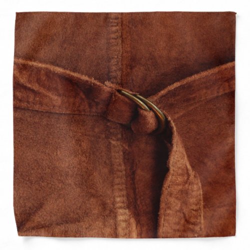 Brown Suede With Strap And Buckle Bandana