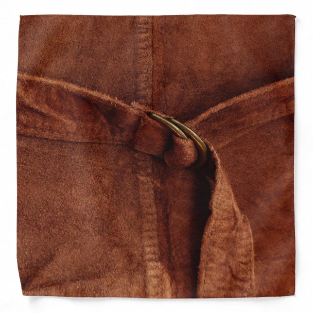 Brown Suede With Strap And Buckle Bandana (Front)