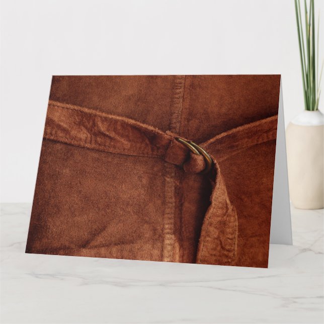 Brown Suede With Strap And Buckle Card (Front)