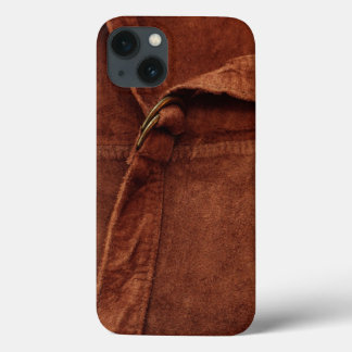 Brown Suede With Strap And Buckle iPhone 13 Case