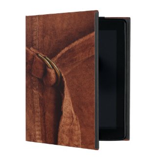 Brown Suede With Strap And Buckle iPad Case