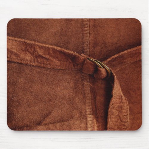 Brown Suede With Strap And Buckle Mouse Pad