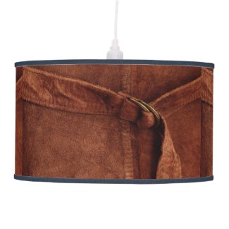 Brown Suede With Strap And Buckle Pendant Lamp
