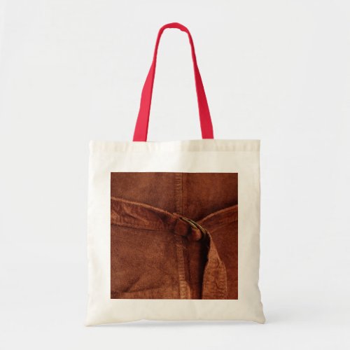 Brown Suede With Strap And Buckle Tote Bag