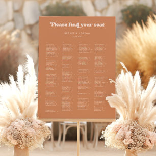 Brown sugar Alphabetical Seating Chart Sign