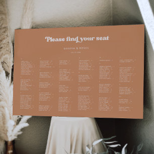 Brown sugar Alphabetical seating chart Sign