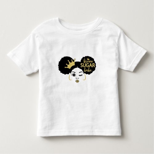 Brown Sugar Babe in Black and Gold Toddler T_shirt