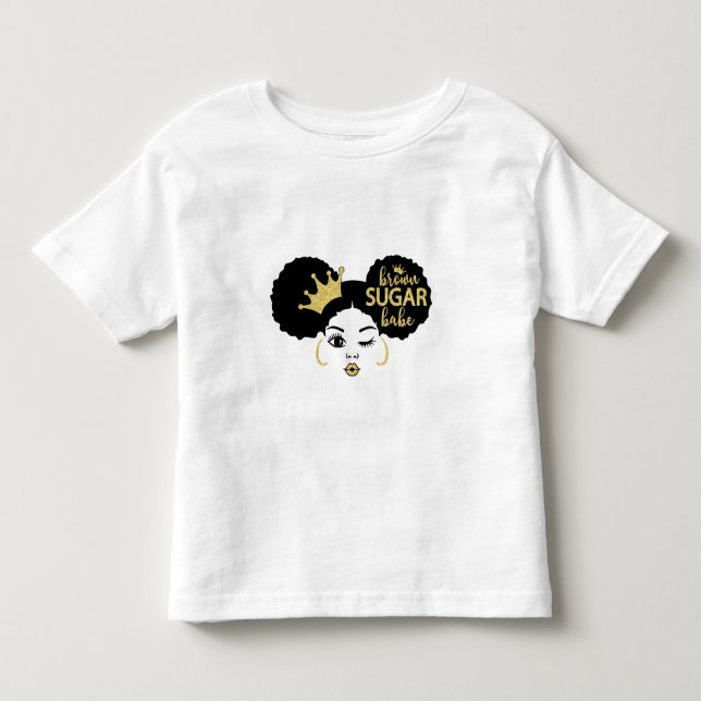 Brown Sugar Babe in Black and Gold Toddler T-shirt (Front)