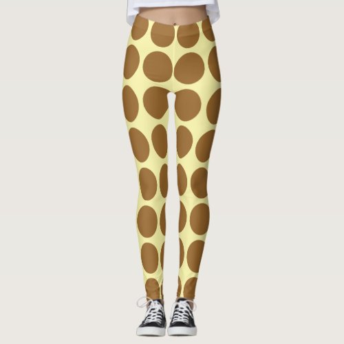 Brown Sugar Cream Neutral Dots Leggings