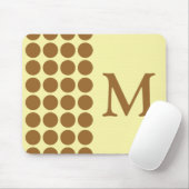 Brown Sugar Cream Neutral Dots with monogram Mouse Pad (With Mouse)