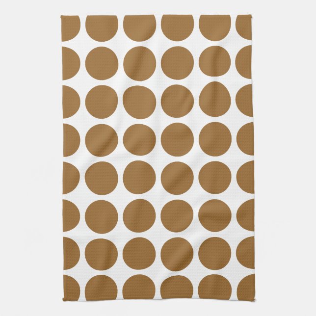 Brown Sugar Neutral Dots Kitchen Towel (Vertical)