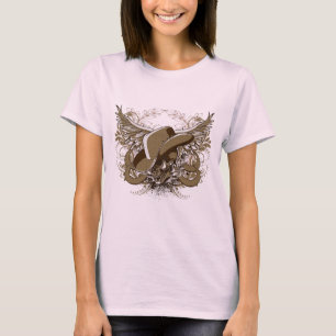 Brown Sugar Skull Cowboy Hat & Egle Wings T-Shirt