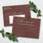 Brown Sugar Watercolor A7 5x7 Wedding Invitation Envelope<br><div class="desc">Watercolor in Brown Sugar A7 5x7 inch Wedding Envelopes (other sizes to choose from). This modern wedding envelope design has a beautiful watercolor texture, and bold colors that are perfect for winter. Shown in the Brown Sugar colorway. With a gorgeous signature script font with tails, the ethereal watercolor wedding collection...</div>
