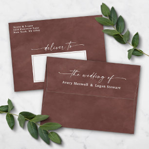 Brown Sugar Watercolor A7 5x7 Wedding Invitation Envelope