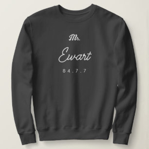 brown surname with date and signature sweatshirt