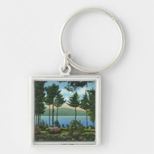 Brown Swan Park View of the Lake Keychain