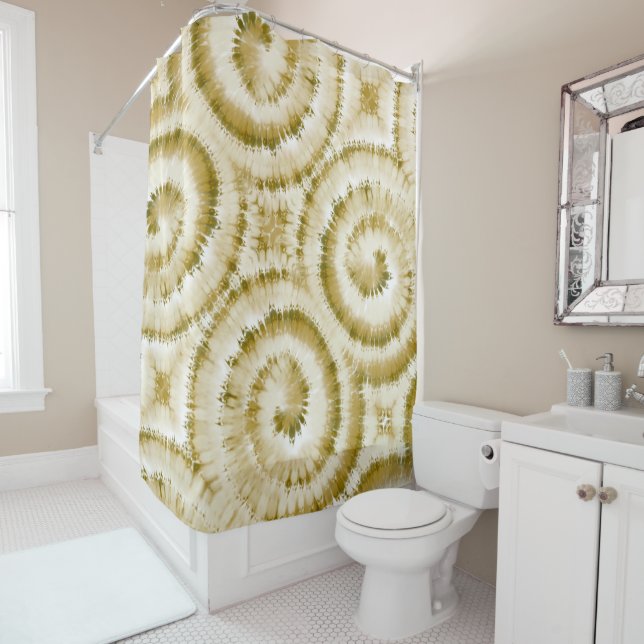Brown Swirl Abstract Shower Curtain (In Situ)