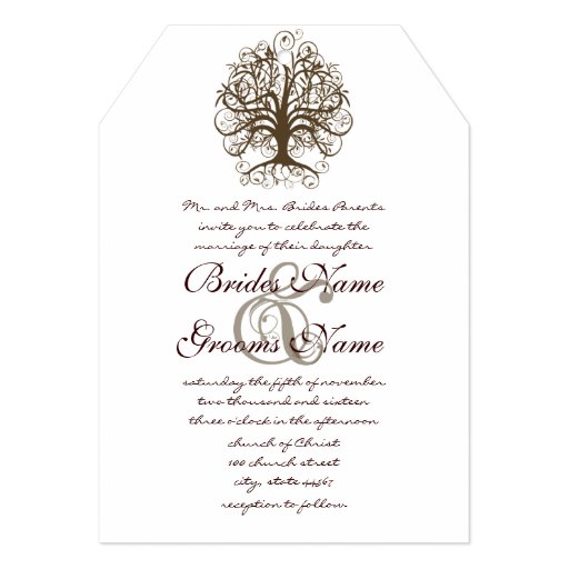 Natural Tree Wedding Invitations