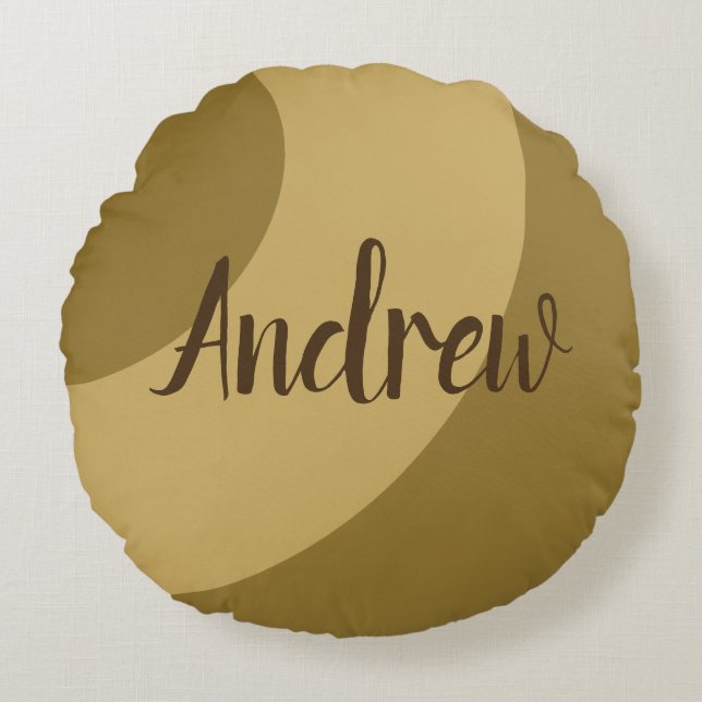 Brown Swirls Round Pillow (Front)