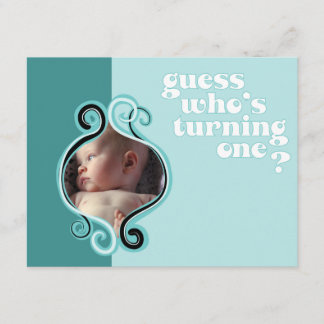 Brown Swirly Frame Front Invitation