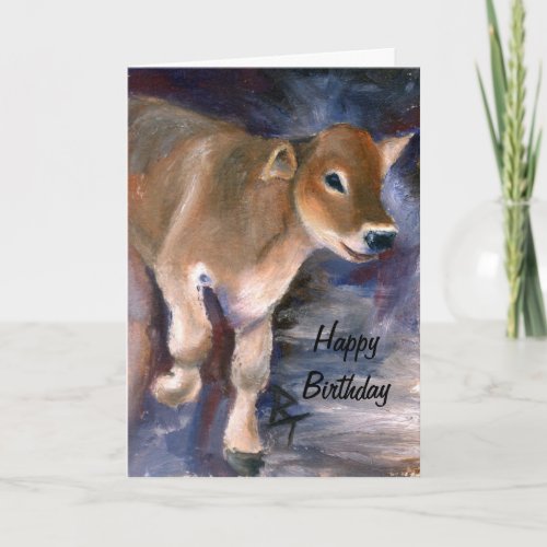 Brown Swiss Calf Birthday Card