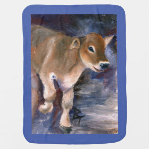 Brown Swiss Calf Swaddle Blanket