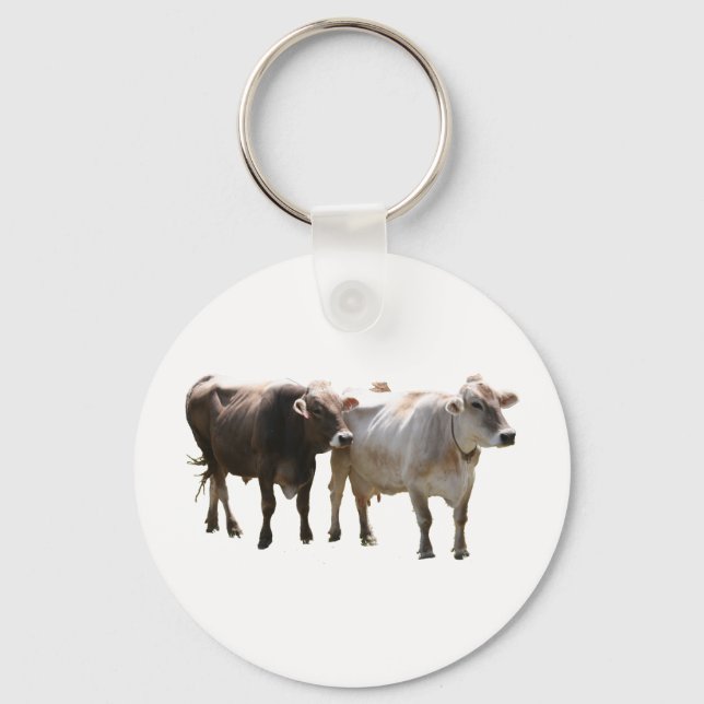 Brown Swiss Cows Keychain (Front)