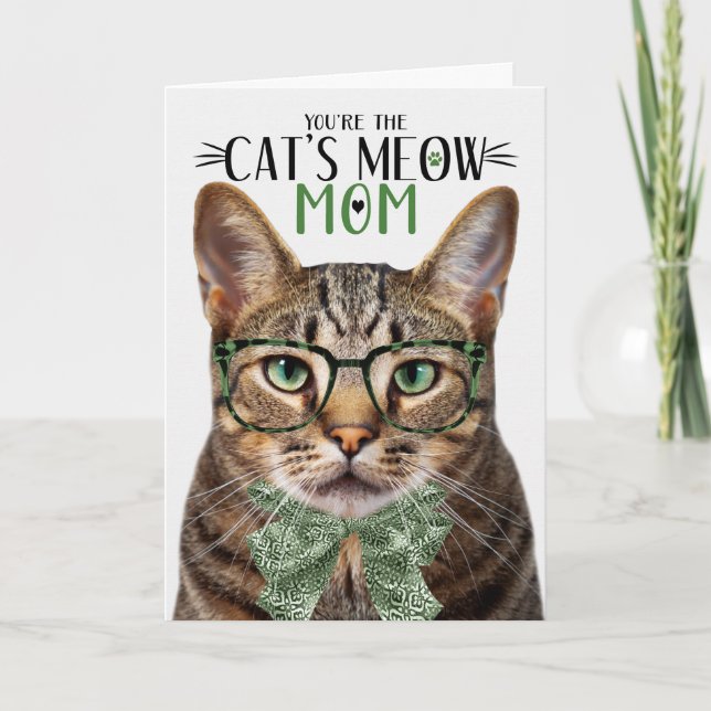 Brown Tabby Cat for Mom on Mother's Day Holiday Card (Front)