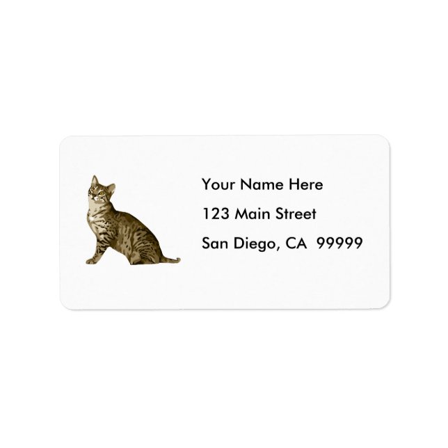 Brown Tabby Cat Label (Front)