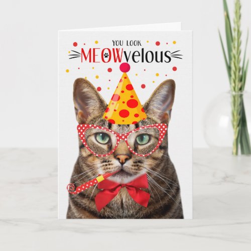 Brown Tabby Cat MEOWvelous Birthday Card