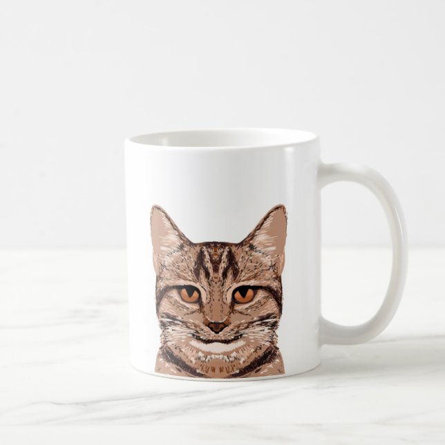 Brown Tabby Cat Mug - Cute Cat Mug (Right)
