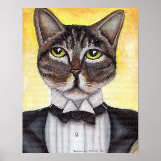 Brown Tabby Cat Wearing Tuxedo Feline Dandy Poster | Zazzle.com