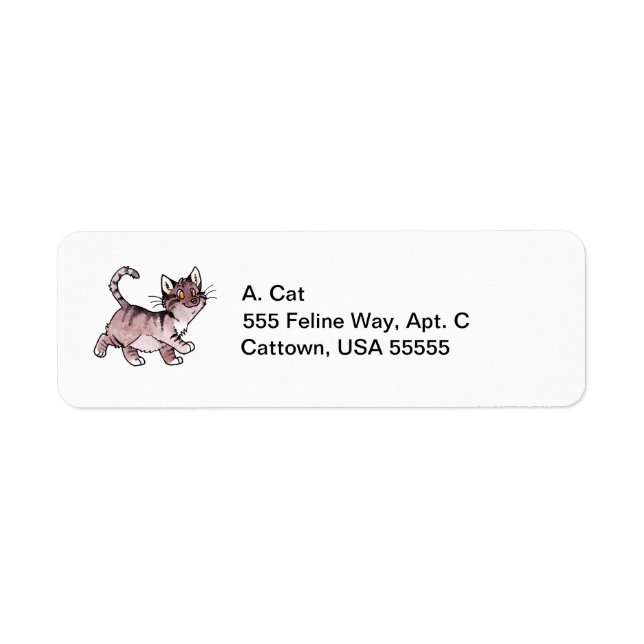 Brown Tabby Kitty Label (Front)